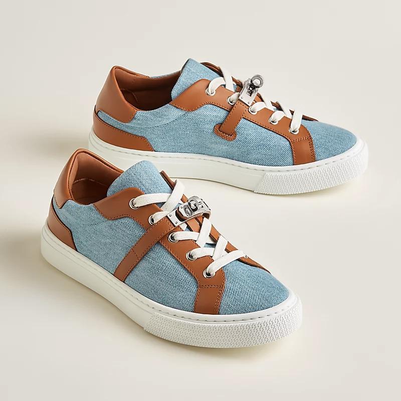 Giày Hermes Day Sneaker Nữ Xanh Dương Nâu